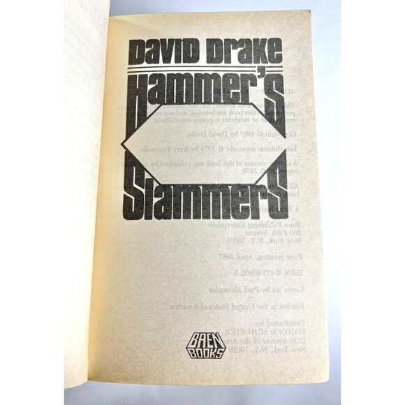 Hammers Slammers  Paperback By David Drake Vintage 1987 First Printing Paperback - Picture 4 of 9